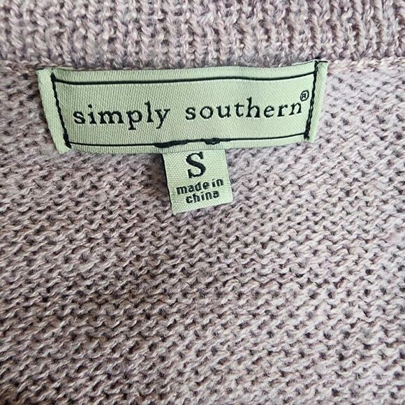 Simply Southern Cozy Cowgirl Lilac Sweater with Sequins - Picture 5 of 5